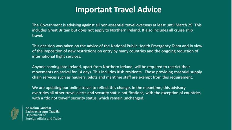 government advice on travel